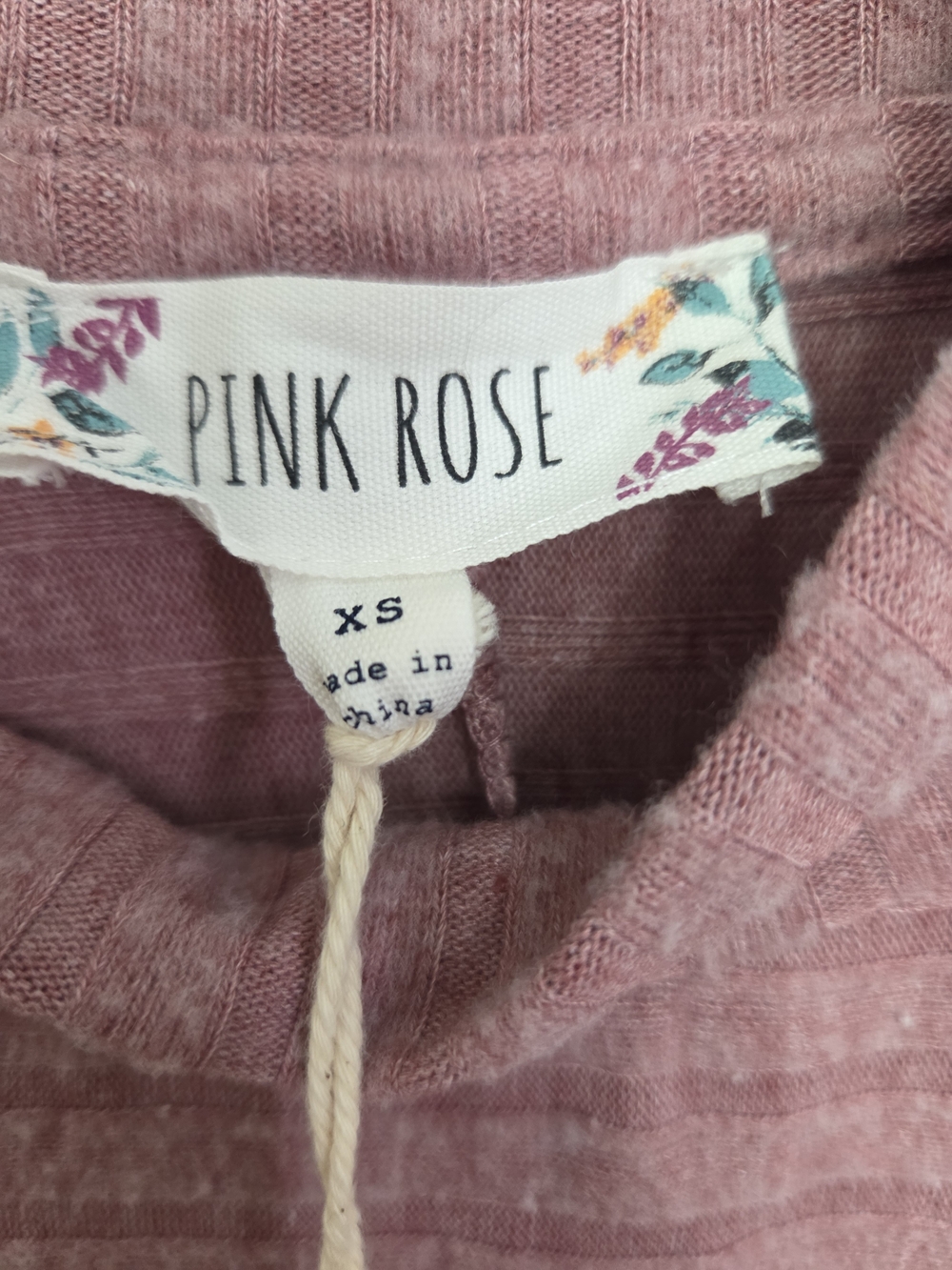 Pink Rose Women's Dusty Pink Ribbed Sweater - XS NWT